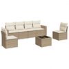 vidaXL 7 pcs conjunto de sof&aacute;s p/ jardim com almofad&otilde;es vime PE bege