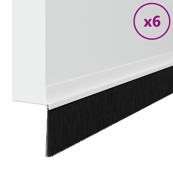 vidaXL Selos de Escovas para Porta Auto-adesivos 6 pcs Branco 100 cm