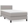 vidaXL Cama com molas/colch&atilde;o 90x200 cm tecido cinza-claro