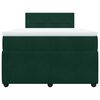 vidaXL Cama boxspring com colch&atilde;o 120x200 cm veludo verde-escuro