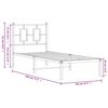 vidaXL Estrutura de cama sem colch&atilde;o com cabeceira 75x190 cm branco