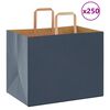 vidaXL Sacos de papel 250 unid com al&ccedil;as azul 32x22x24 cm