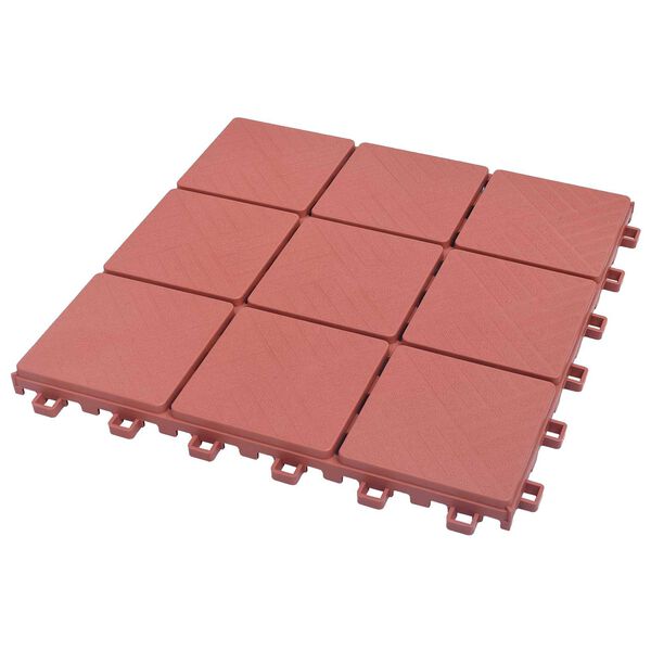 vidaXL Telha de Deck 10 pcs Vermelho 30,5 x 30,5 x 2,2 cm