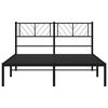 vidaXL Estrutura de cama com cabeceira 160x200 cm metal preto