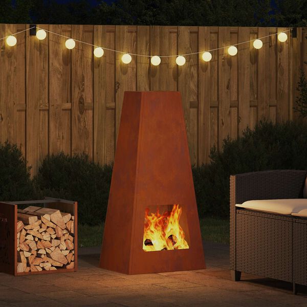 vidaXL Fire Pit Castanho 50 x 35 x 100 cm