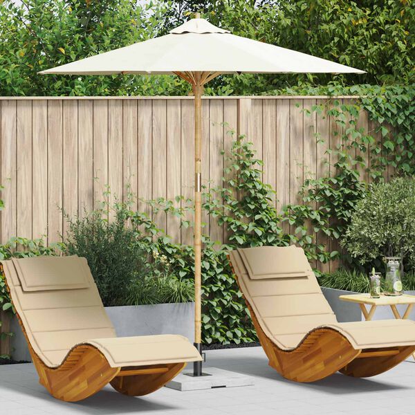 vidaXL Guarda-sol de Jardim Branco Creme &Oslash; 270 x 260 cm Bambu