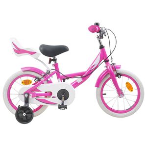 vidaXL Bicicleta Infantil 12 Polegadas para 2-4 anos Rosa
