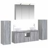 vidaXL Conjunto de M&oacute;veis para Banheiro 6 pcs Sonoma cinzento