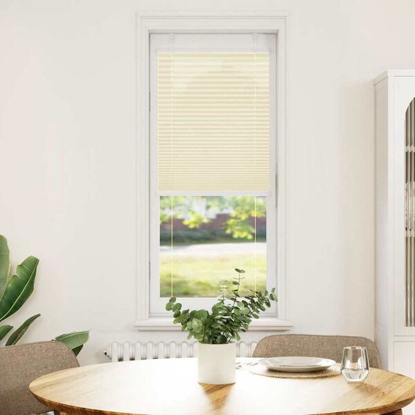 vidaXL Creme Plissada Cega 50x150 cm Largura Tecido 49,4 cm Poli&eacute;ster