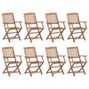 vidaXL Cadeiras de exterior dobr&aacute;veis 8 pcs madeira de ac&aacute;cia maci&ccedil;a