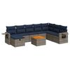 vidaXL 9 pcs conjunto sof&aacute;s p/ jardim com almofad&otilde;es vime PE cinzento