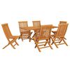 vidaXL 7 pcs conjunto de jantar para jardim madeira de teca maci&ccedil;a