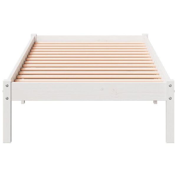 vidaXL Cama extra longa sem colch&atilde;o 100x210 cm pinho maci&ccedil;o branco