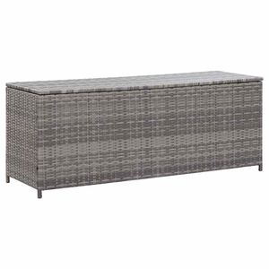 vidaXL Caixa de arruma&ccedil;&atilde;o para jardim 150x50x60 cm vime PE cinzento