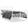 vidaXL Estrutura de cama com cabeceira e p&eacute;s 120x190 cm metal branco