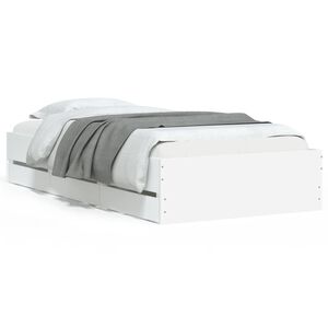 vidaXL Estrutura de cama c/ gavetas 100x200cm derivados madeira branco