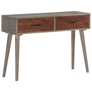 vidaXL Mesa consola 110x35x75 cm mangueira maci&ccedil;a &aacute;spera cinzento