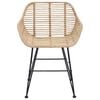 vidaXL Cadeira de jantar 2 pcs Natural 55 x 50 x 74 cm Rattan e Ferro