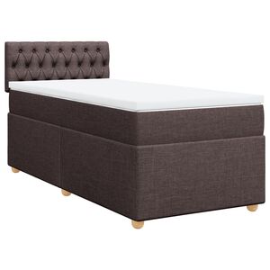 vidaXL Cama com molas/colch&atilde;o 80x200 cm tecido castanho-escuro