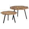 vidaXL 2 pcs conjunto mesas de centro hexagonais em teca recuperada