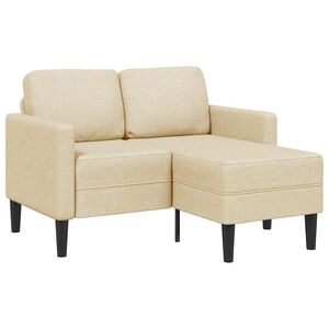 vidaXL Sof&aacute; 2 lugares com Chaise em L 125 cm tecido creme