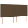 vidaXL Cabeceira Castanho Escuro 180x5x118/128 cm Tecido