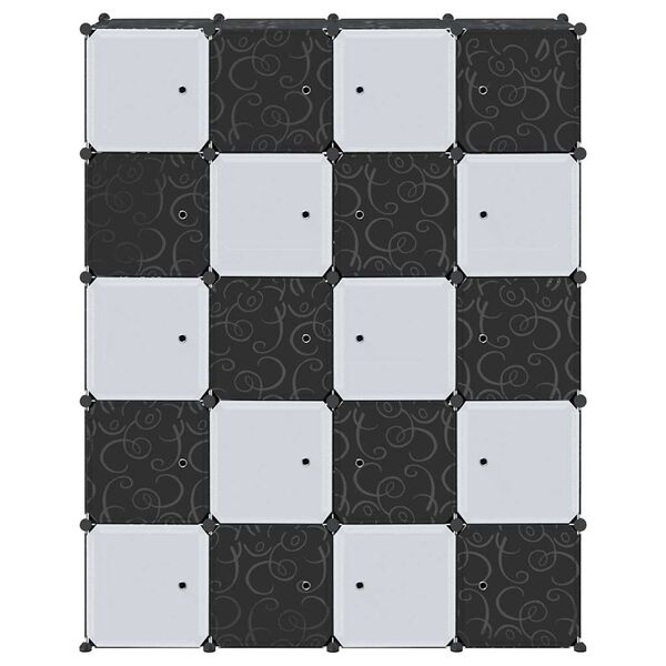 vidaXL Organizador cubos armazenamento com 20cubos varões suspensos PP