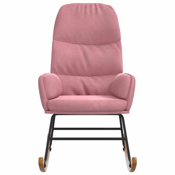vidaXL Cadeira de baloi&ccedil;o veludo rosa
