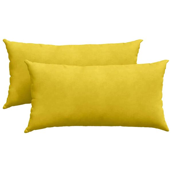 vidaXL Travesseiros de Sof&aacute; 2 pcs Amarelo 80 x 40 cm
