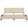 vidaXL Estrutura de cama sem colch&atilde;o Hanko 180x200 cm tecido cor creme