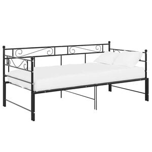 vidaXL Estrutura sof&aacute;-cama de puxar 90x200 cm metal preto