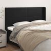 vidaXL Cabeceira de cama c/ abas couro artif. 183x16x118/128 cm preto
