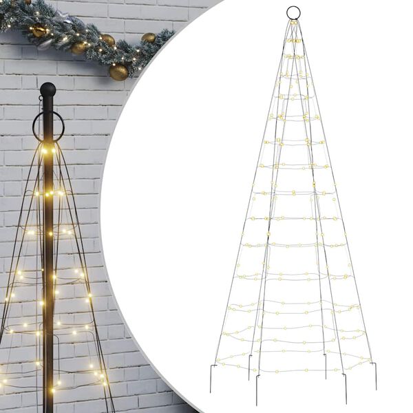 vidaXL &Aacute;rvore de Natal LED 200 LEDs branco quente 180 cm