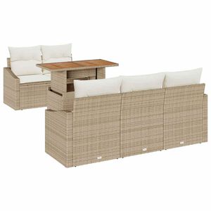 vidaXL Conjunto de Sof&aacute; de Jardim 6 unid. Bege e Creme