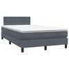 vidaXL Cama box spring c/ colch&atilde;o e LED 120x220 cm veludo cinzento-escuro