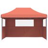 vidaXL Tenda p/ festas pop-up dobrável 3 paredes laterais terracotta