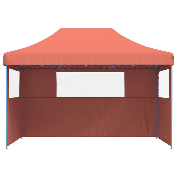 vidaXL Tenda p/ festas pop-up dobrável 3 paredes laterais terracotta