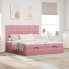 vidaXL Estrutura de cama otomana com colch&otilde;es 160x200 cm veludo rosa