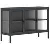 vidaXL Aparador 105x35x70 cm vidro e a&ccedil;o preto