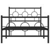 vidaXL Estrutura de cama com cabeceira e p&eacute;s 100x190 cm metal preto