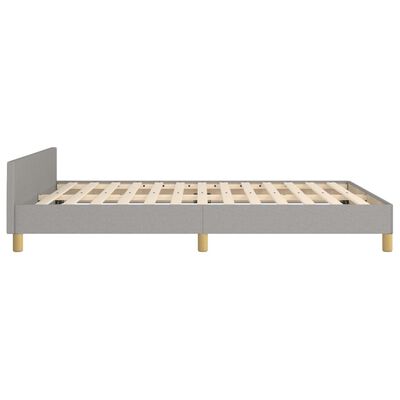 vidaXL Estrutura de cama com cabeceira 140x200 cm tecido cinza-claro
