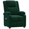vidaXL Poltrona de massagens veludo verde-escuro