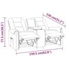 vidaXL Sof&aacute; reclin&aacute;vel 2 lugares c/ suporte p/ copos cinzento-claro