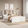 vidaXL Cama com estante sem colch&atilde;o 140x190 cm pinho maci&ccedil;o branco