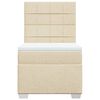 vidaXL Cama com molas/colch&atilde;o 100x200 cm tecido cor creme