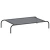vidaXL Cama para c&atilde;es elevada 110x65x20 cm Textilene e a&ccedil;o cinzento