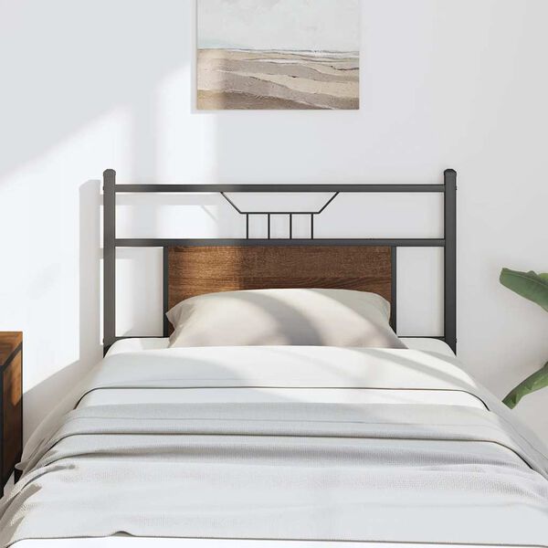 vidaXL Cabeceira de substitui&ccedil;&atilde;o 80 cm derivados madeira/a&ccedil;o carvalho castanho