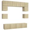 vidaXL 8pcs conjunto de m&oacute;veis de TV derivados madeira carvalho sonoma
