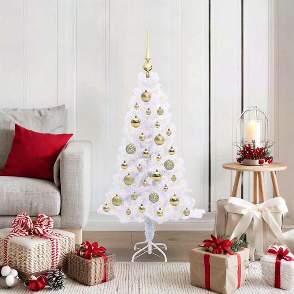 vidaXL &Aacute;rvore de Natal Artificial com 150 LEDs Branco 120 cm PVC e A&ccedil;o