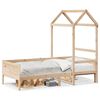 vidaXL Sof&aacute;-cama com telhado 80x200 cm madeira de pinho maci&ccedil;a